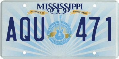 MS license plate AQU471