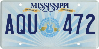 MS license plate AQU472
