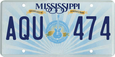MS license plate AQU474