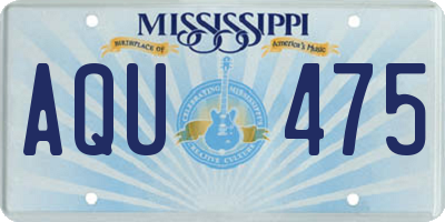 MS license plate AQU475