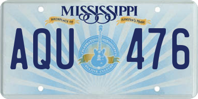MS license plate AQU476
