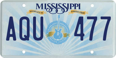 MS license plate AQU477