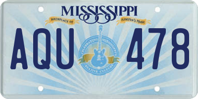 MS license plate AQU478