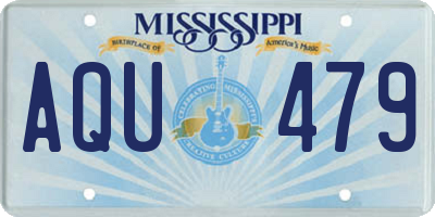 MS license plate AQU479