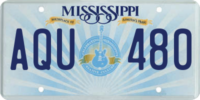 MS license plate AQU480