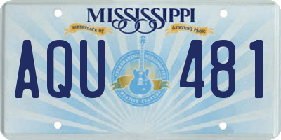 MS license plate AQU481