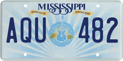 MS license plate AQU482