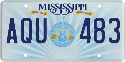 MS license plate AQU483