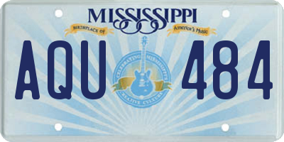 MS license plate AQU484
