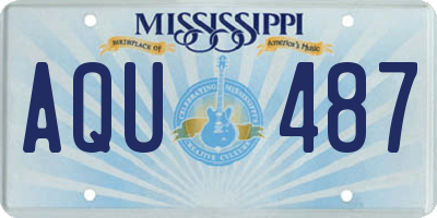 MS license plate AQU487
