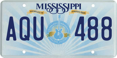 MS license plate AQU488