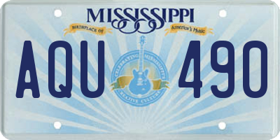 MS license plate AQU490