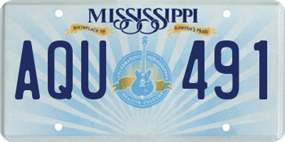 MS license plate AQU491