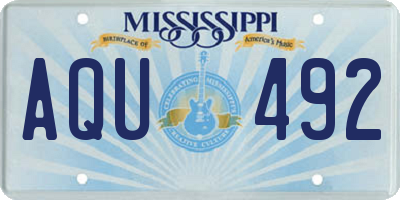 MS license plate AQU492