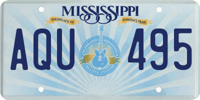 MS license plate AQU495