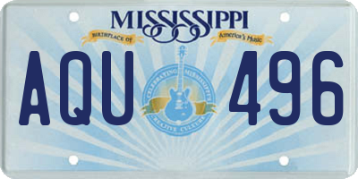 MS license plate AQU496