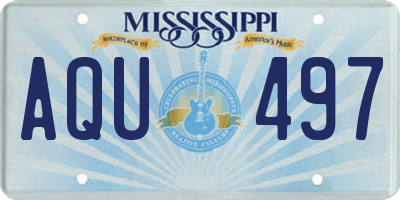 MS license plate AQU497