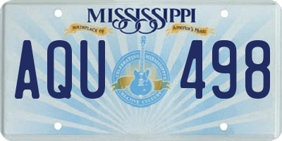 MS license plate AQU498