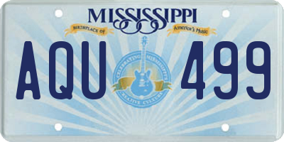 MS license plate AQU499