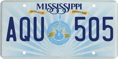 MS license plate AQU505