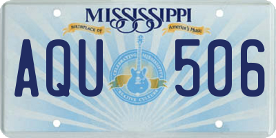 MS license plate AQU506