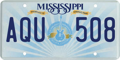 MS license plate AQU508