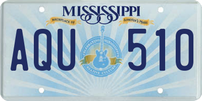 MS license plate AQU510