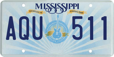 MS license plate AQU511