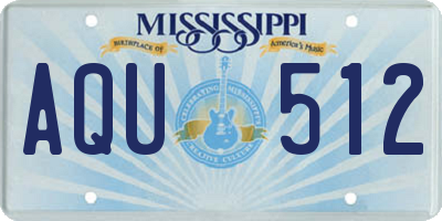 MS license plate AQU512