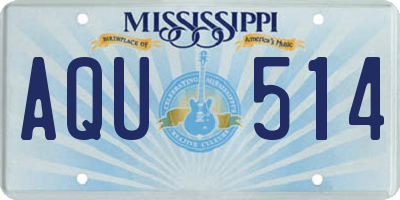 MS license plate AQU514