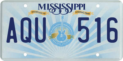 MS license plate AQU516
