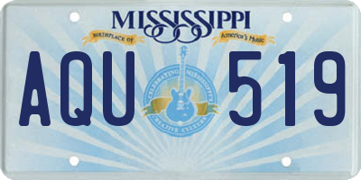 MS license plate AQU519