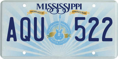 MS license plate AQU522