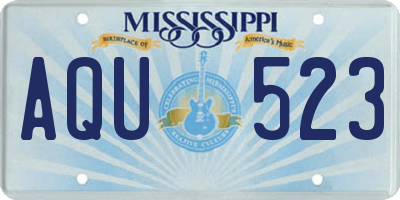 MS license plate AQU523