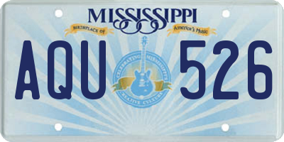 MS license plate AQU526