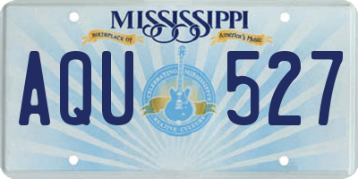 MS license plate AQU527