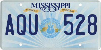 MS license plate AQU528