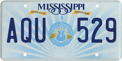 MS license plate AQU529