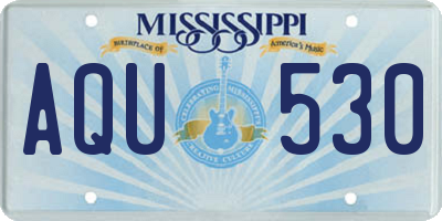 MS license plate AQU530