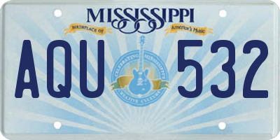 MS license plate AQU532