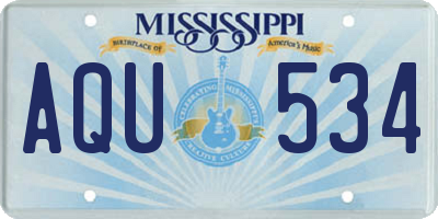 MS license plate AQU534