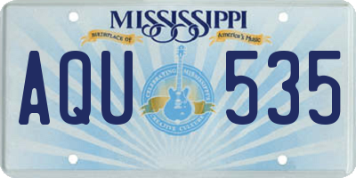 MS license plate AQU535