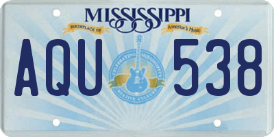 MS license plate AQU538