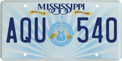 MS license plate AQU540