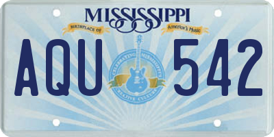 MS license plate AQU542