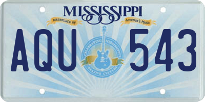 MS license plate AQU543
