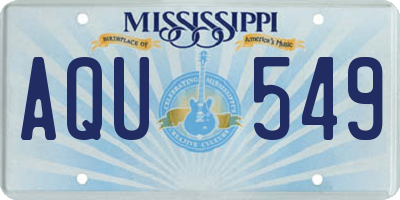 MS license plate AQU549