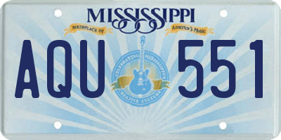MS license plate AQU551