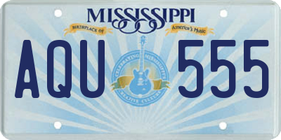 MS license plate AQU555