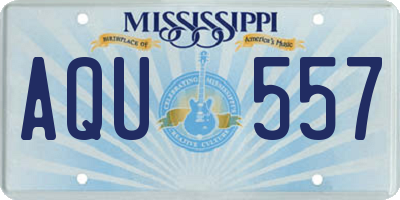 MS license plate AQU557